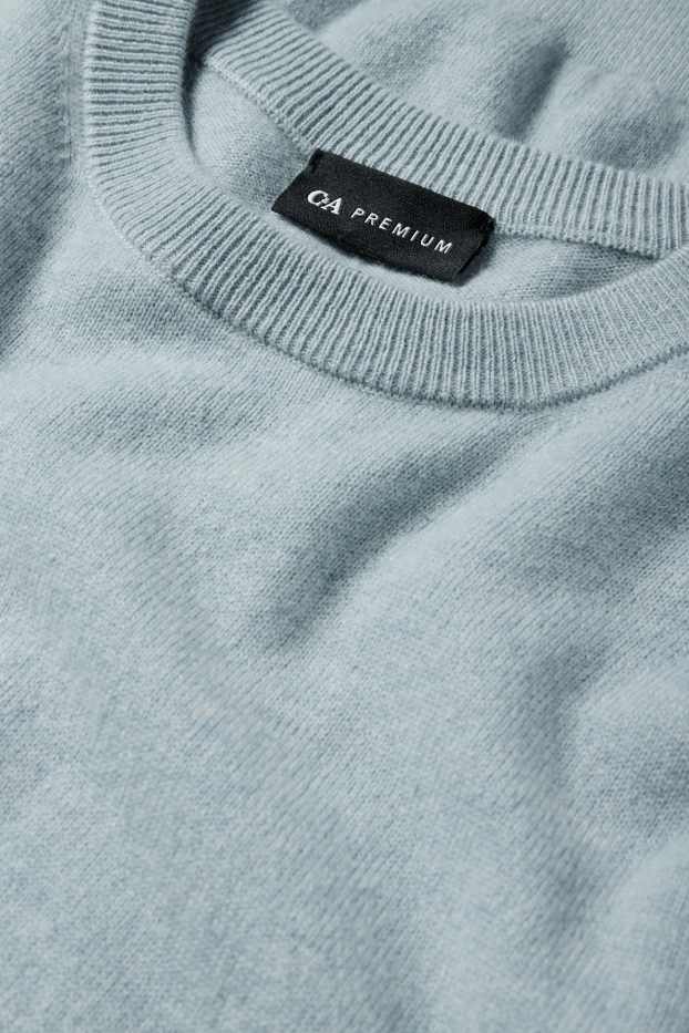 Hommes - Pull en cachemire - bleu clair