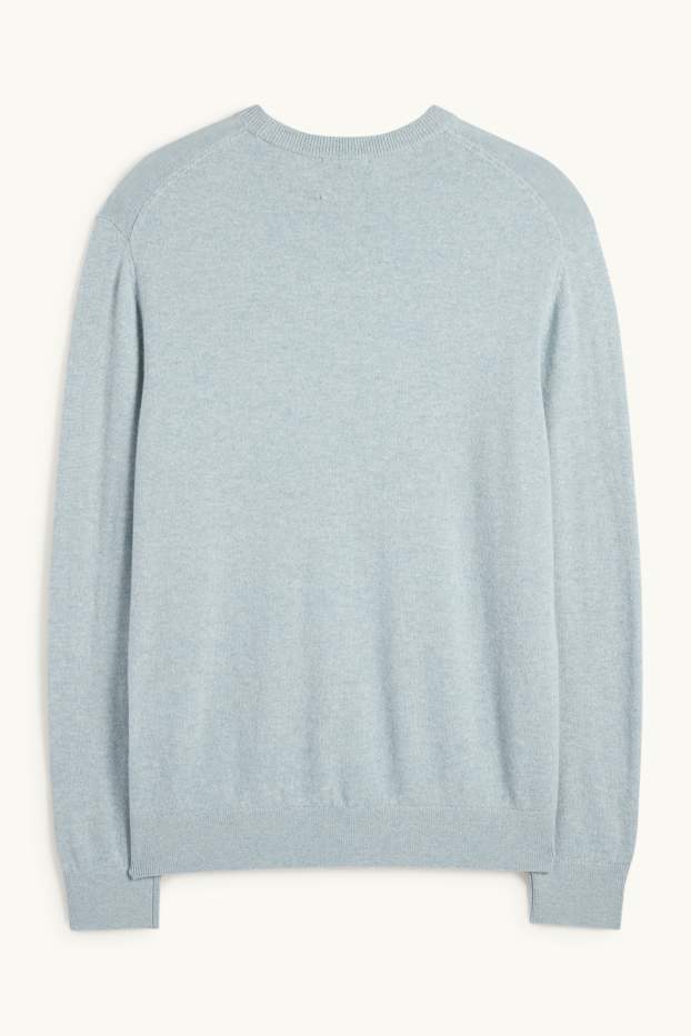 Hommes - Pull en cachemire - bleu clair