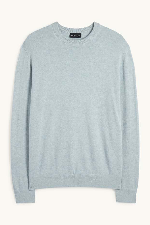 Hommes - Pull en cachemire - bleu clair