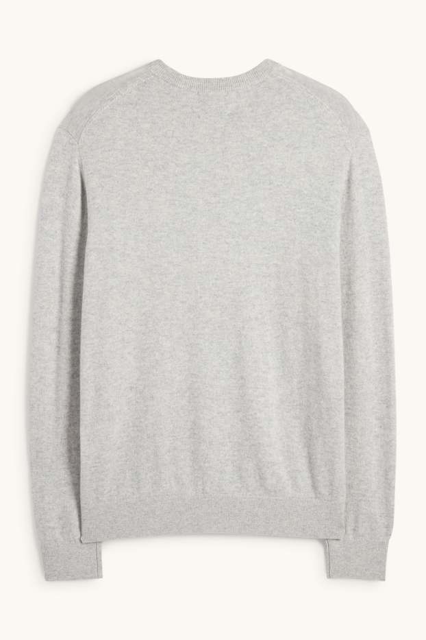 Men - Cashmere jumper - light gray