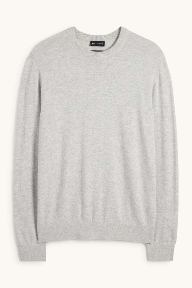 Men - Cashmere jumper - light gray