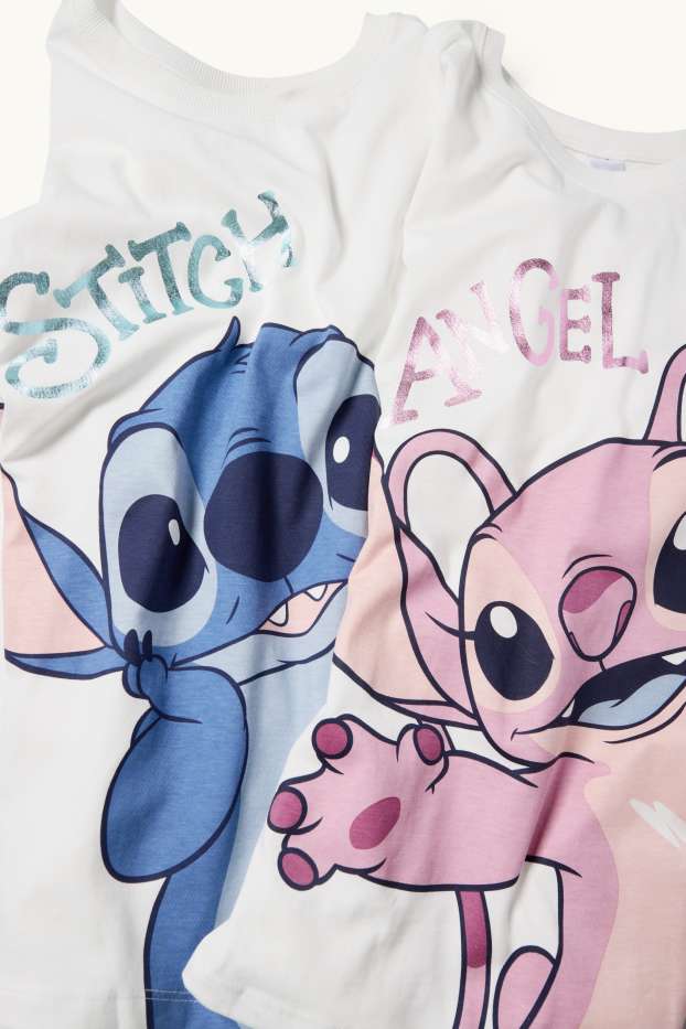 Enfants filles - Lot de 2 - Lilo et Stitch - T-shirts - blanc