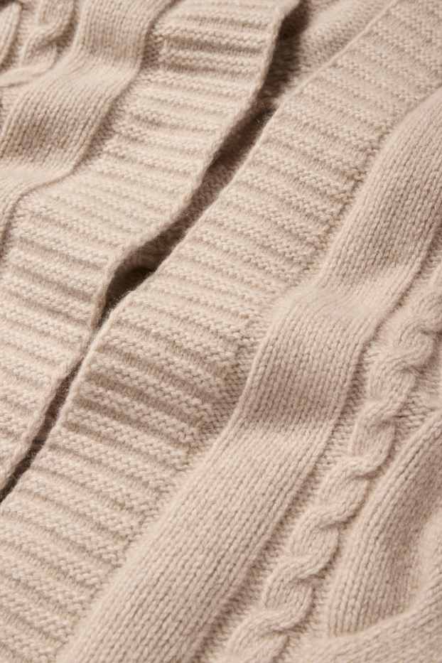 Dona - Jaqueta de punt de caixmir - trenat - beix