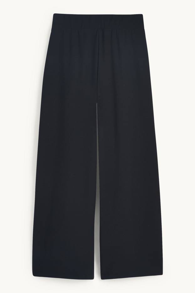 Femmes - Pantalon en jersey - mid waist - palazzo - noir