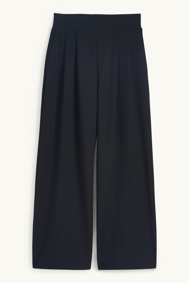 Femmes - Pantalon en jersey - mid waist - palazzo - noir