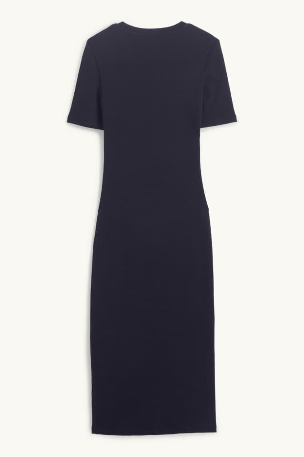 Children Girls - T-shirt dress - ribbed - black