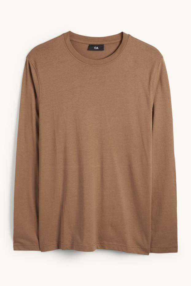 Heren - Longsleeve - bruin