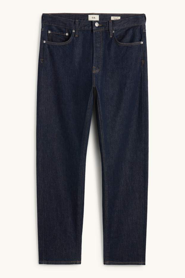 Men - Regular jeans with button fly - denim-dark blue