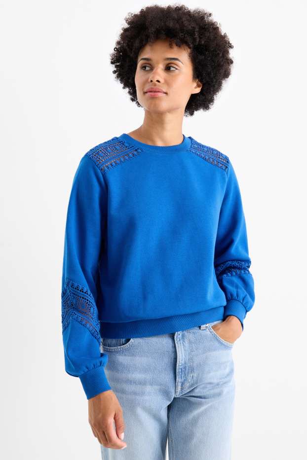 Femei - Bluză de molton - albastru