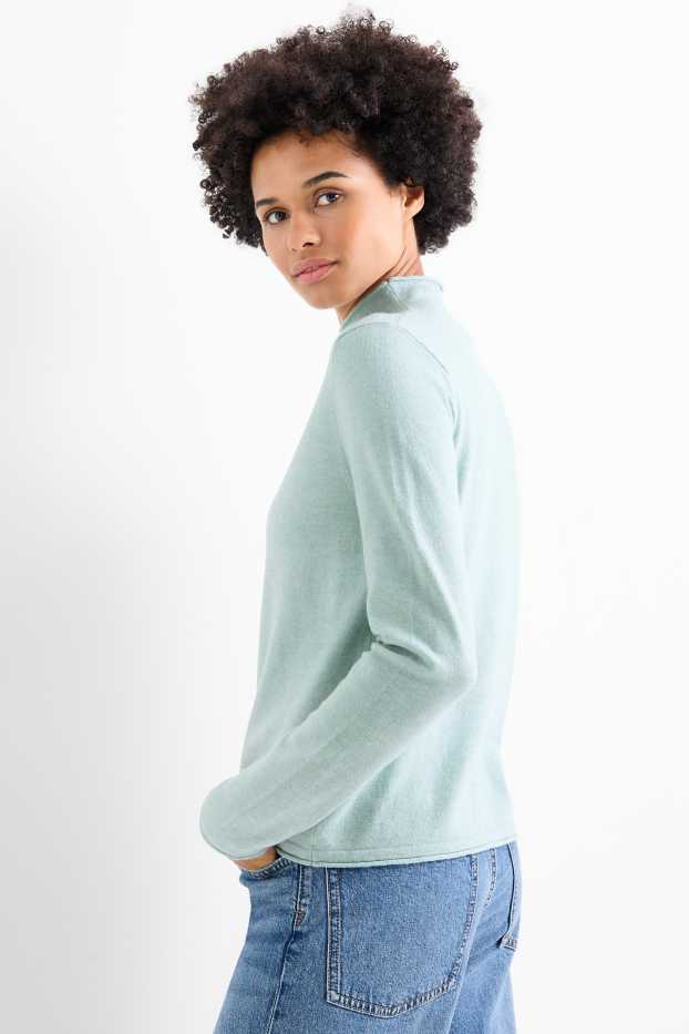 Femmes - Pull à col roulé - vert menthe