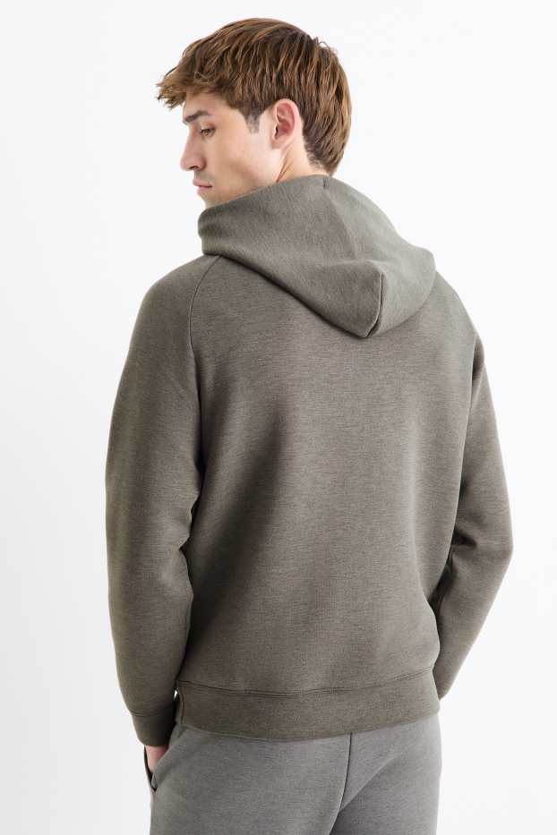 Herren - Funktions-Hoodie - dunkelgrün-melange