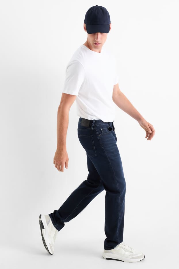 Pánské - Straight jeans - Flex - jog denim - LYCRA® - džíny - tmavomodré