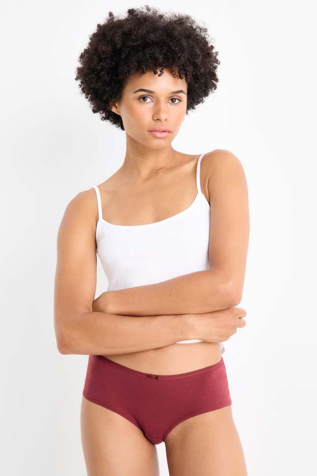 Donna - Confezione da 4 - coulotte - rosso scuro