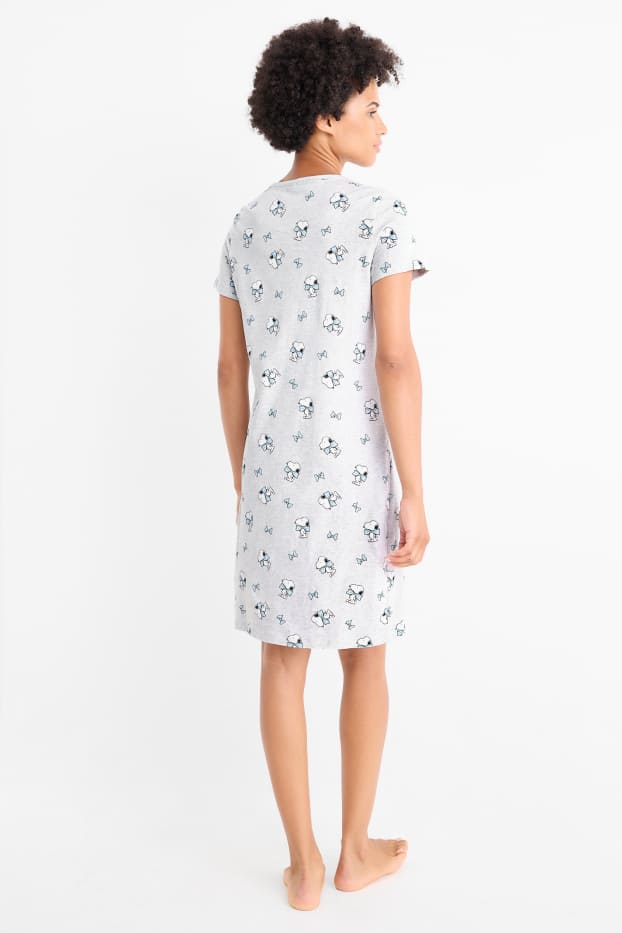 Damen - Nachthemd - Peanuts - hellgrau-melange