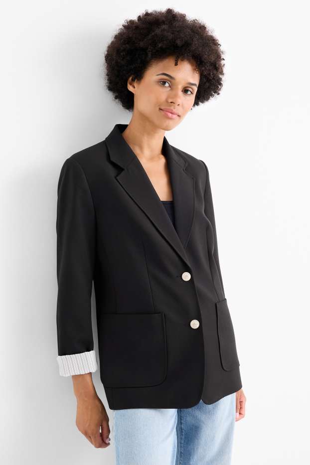 Damen - Business-Blazer - Regular Fit - schwarz
