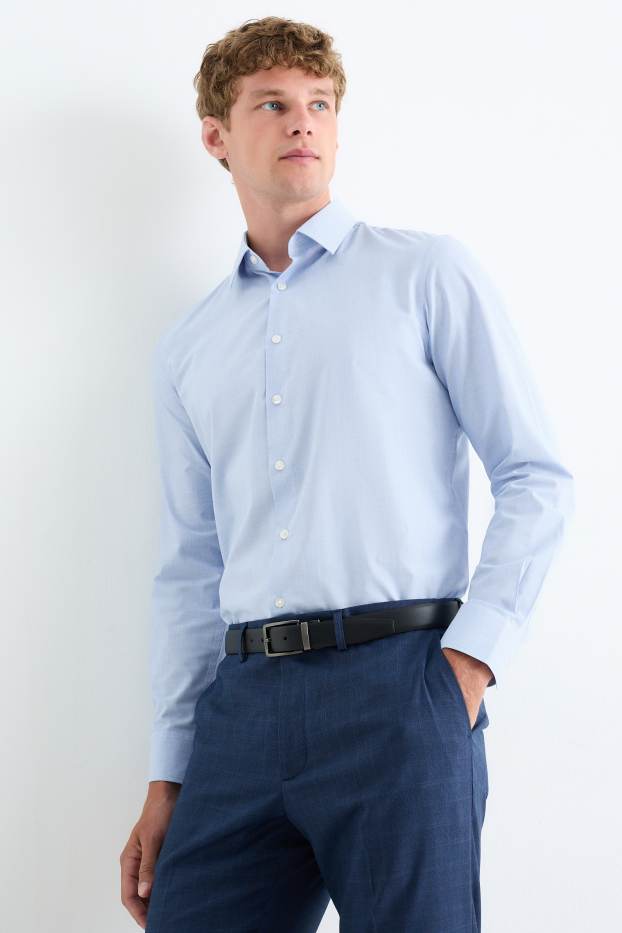 Heren - Business-overhemd - regular fit - kent - lichtblauw