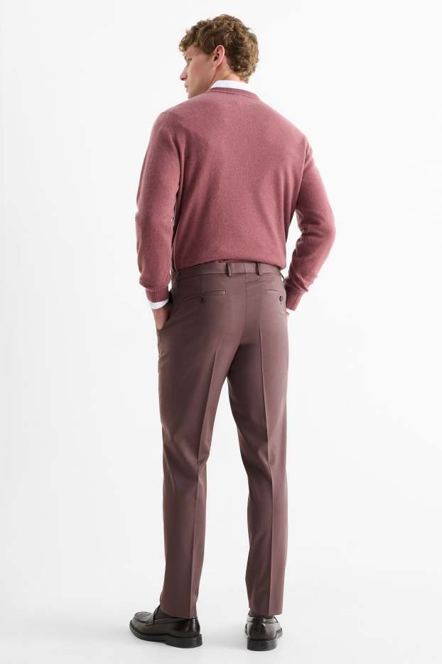 Herren - Baukasten-Hose mit Schurwoll-Anteil - Slim Fit - Stretch - bordeaux