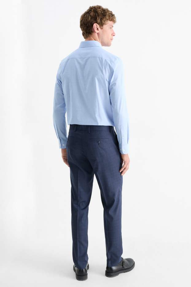 Hommes - Pantalon de costume - regular fit - Flex - à carreaux - bleu foncé