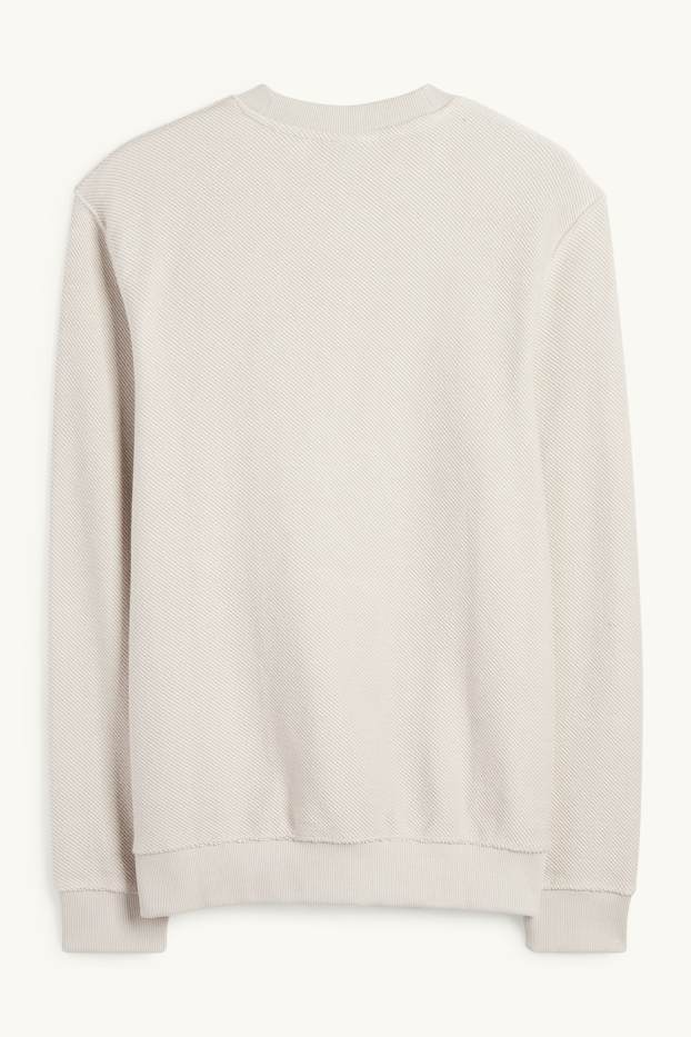 Men - Sweatshirt - textured - light beige
