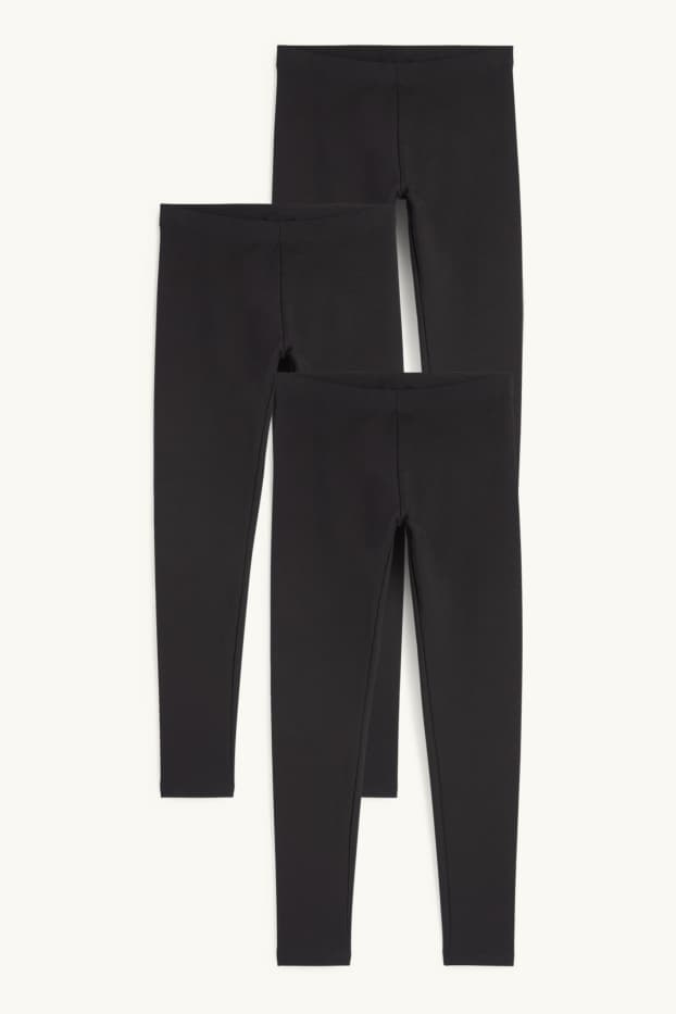 Enfants filles - Lot de 3 - leggings chauds - noir