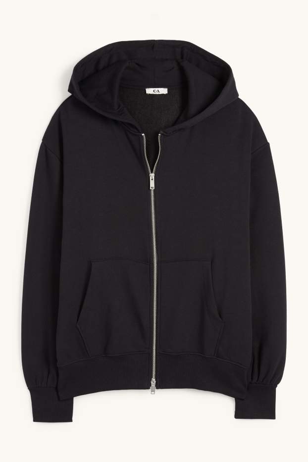 Damen - Sweatjacke mit Kapuze - schwarz