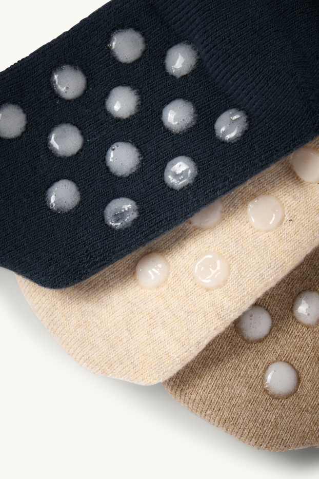 Bébés garçons - Lot de 3 - chaussettes bébé anti-dérapantes - bleu foncé