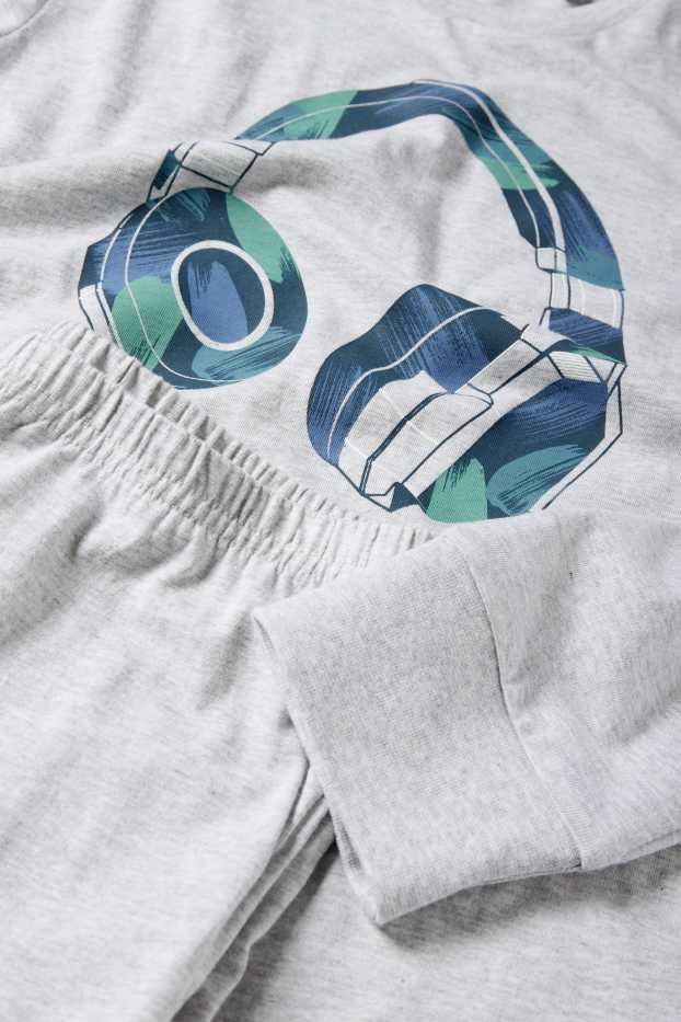 Enfants garçons - Jeux vidéo - pyjama - 2 pièces - gris clair chiné