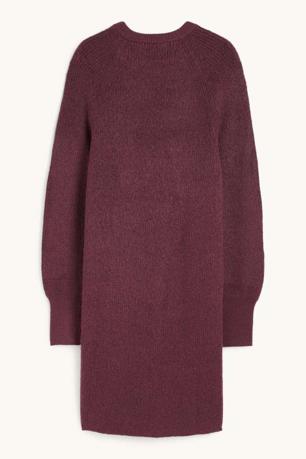 Femei - Rochie tricotată - reiată - mov