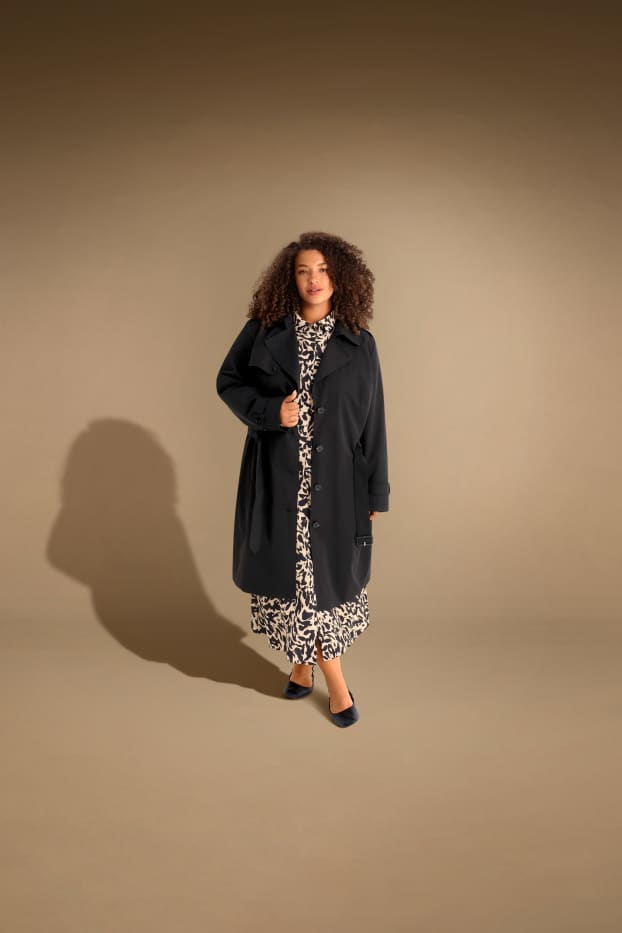 Mujer - Vestido camisero - estampado - beis