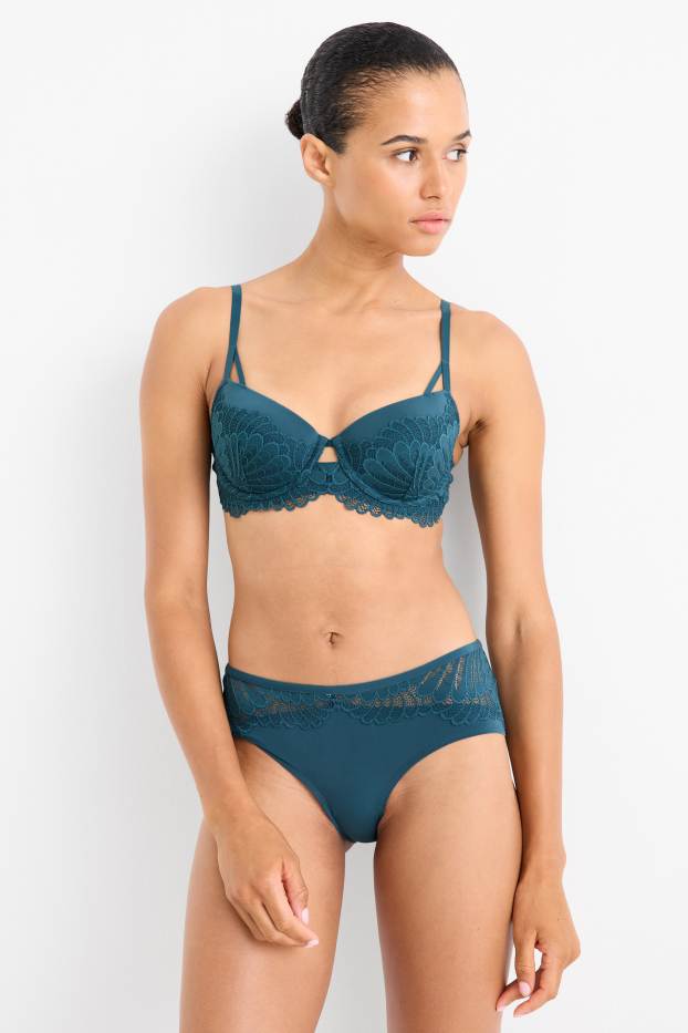 Femmes - Soutien-gorge avec armatures - DEMI - ampliforme - vert foncé