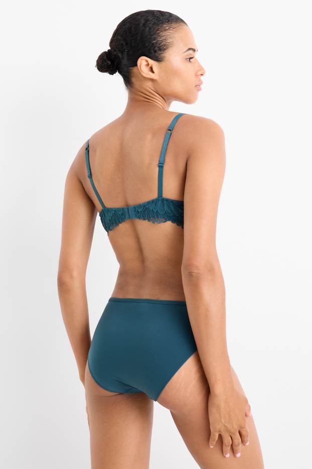 Women - Underwire bra - FULL COVERAGE - padded - dark green