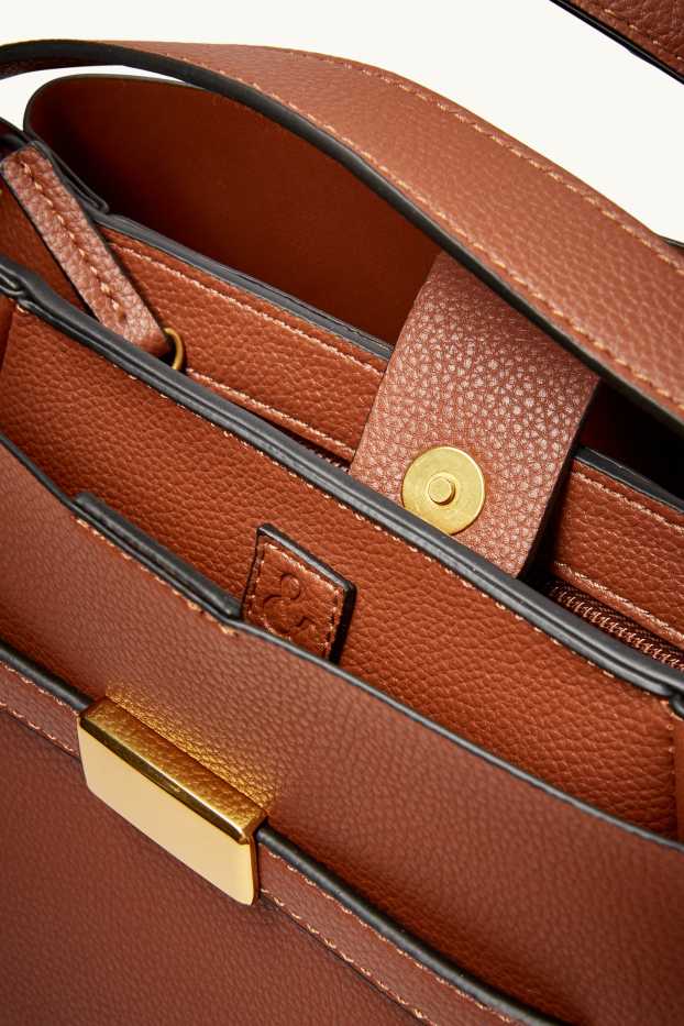 Dámské - Taška přes rameno - imitace kůže - hnědá