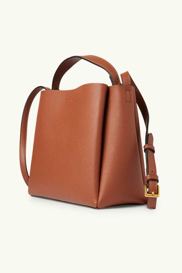 Dámské - Taška přes rameno - imitace kůže - hnědá