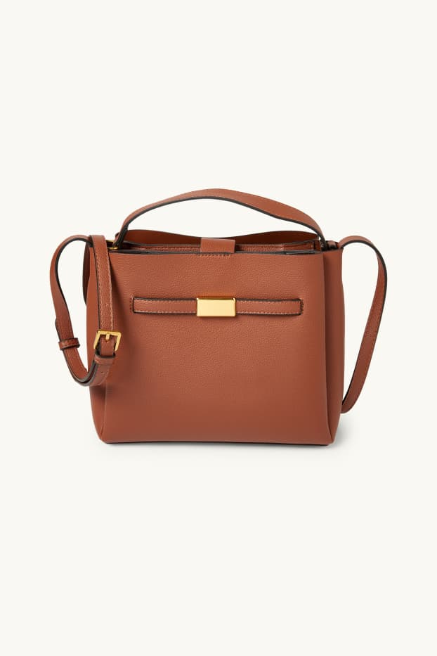 Dámské - Taška přes rameno - imitace kůže - hnědá