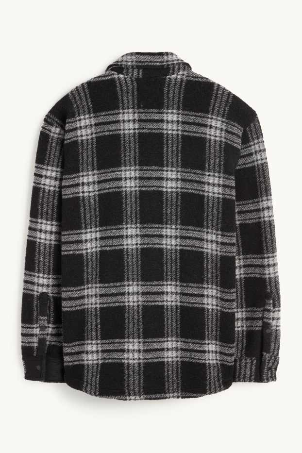 Hommes - Veste-chemise - relaxed fit - à carreaux - noir