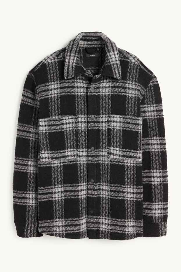 Hommes - Veste-chemise - relaxed fit - à carreaux - noir