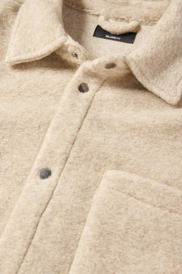 Hommes - Veste-chemise - relaxed fit - beige