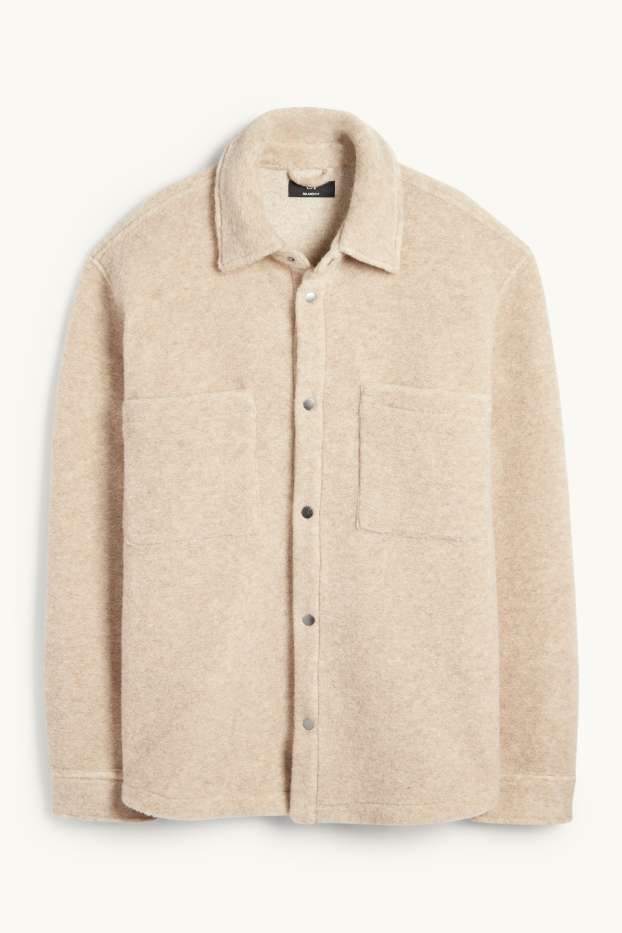 Hommes - Veste-chemise - relaxed fit - beige