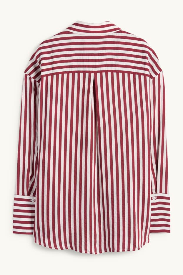 Femmes - Chemisier - à rayures - rouge / blanc crème