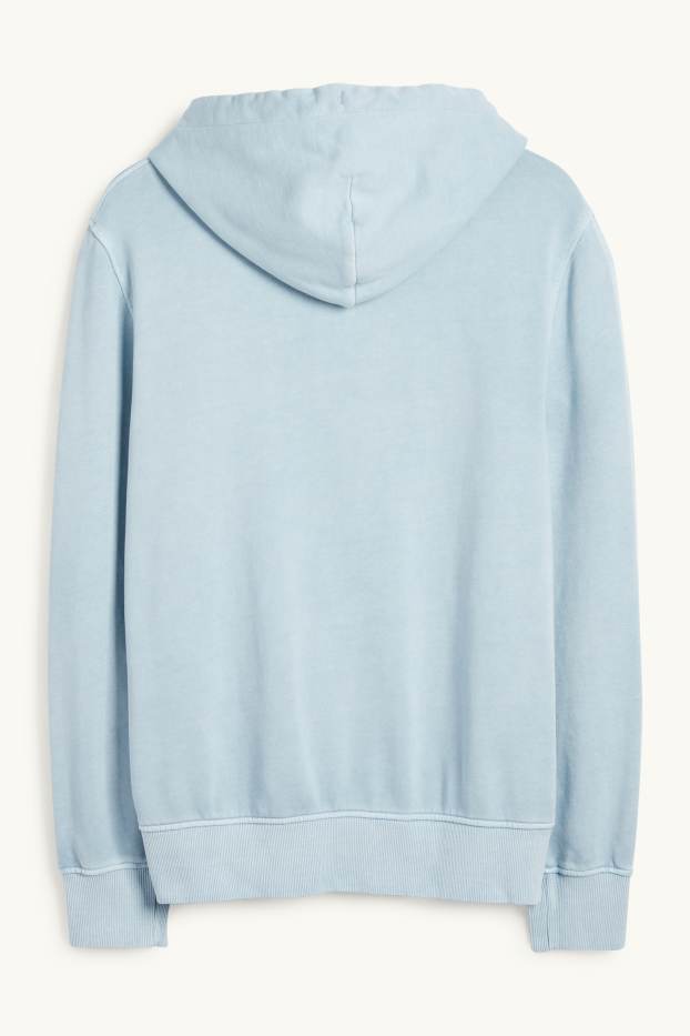 Herren - Sweatjacke mit Kapuze - hellblau