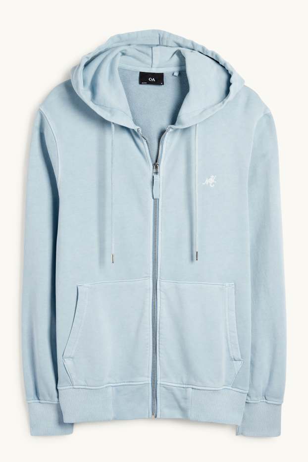 Herren - Sweatjacke mit Kapuze - hellblau