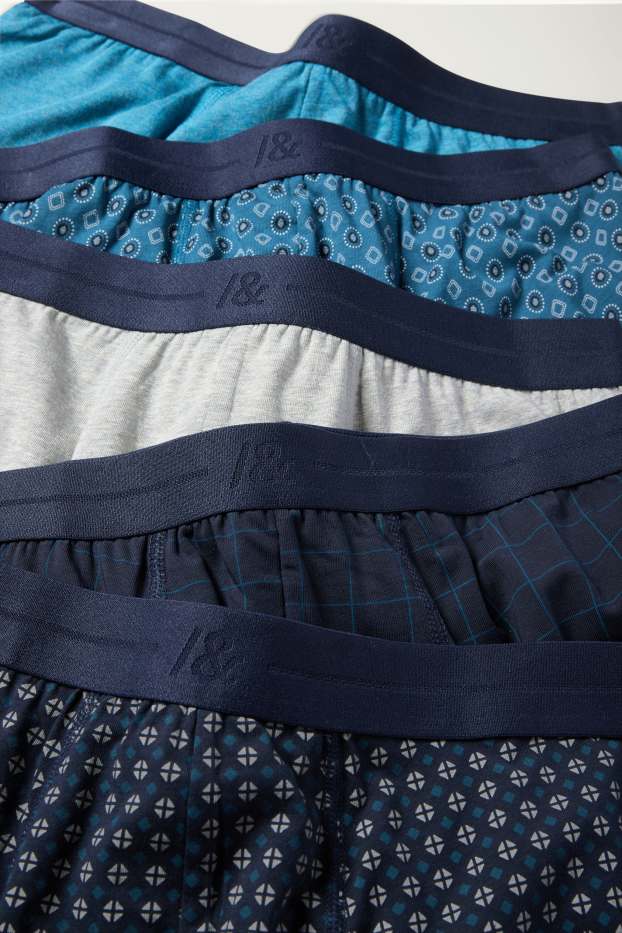 Heren - Set van 5 - trunks - donkerblauw