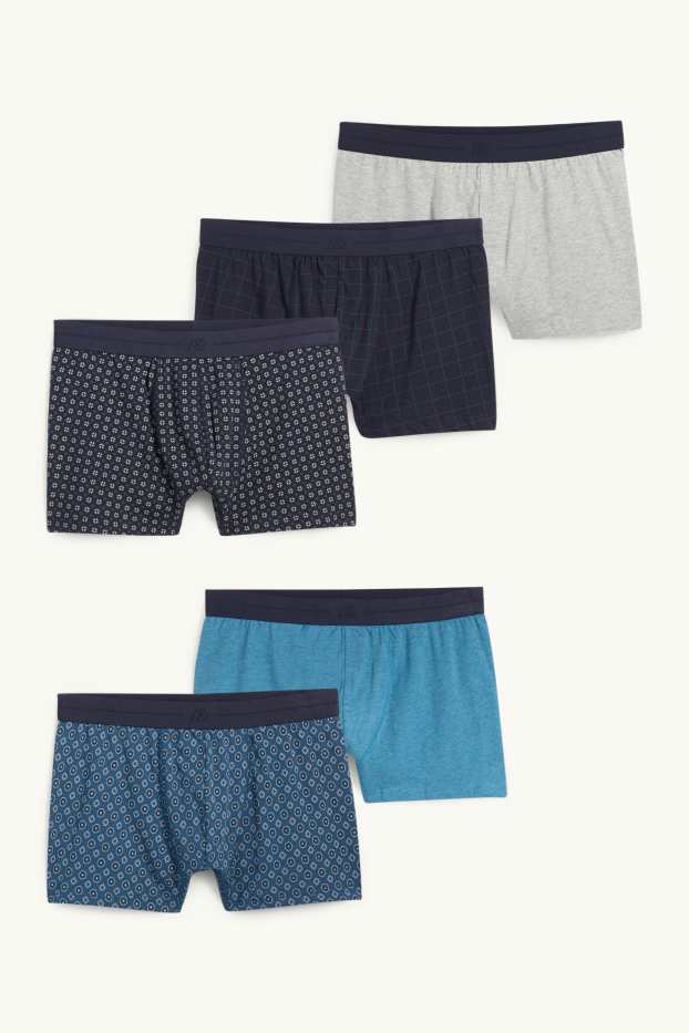 Heren - Set van 5 - trunks - donkerblauw