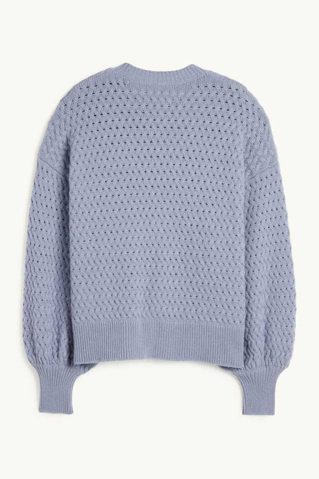 Dona - Jersei de caixmir - trenat - blau