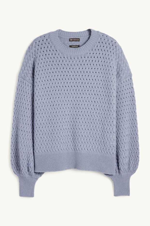 Dona - Jersei de caixmir - trenat - blau