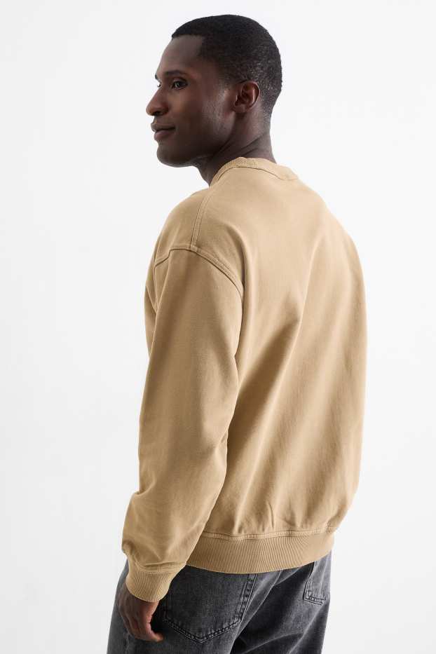 Bărbați - Bluză de molton - maro deschis