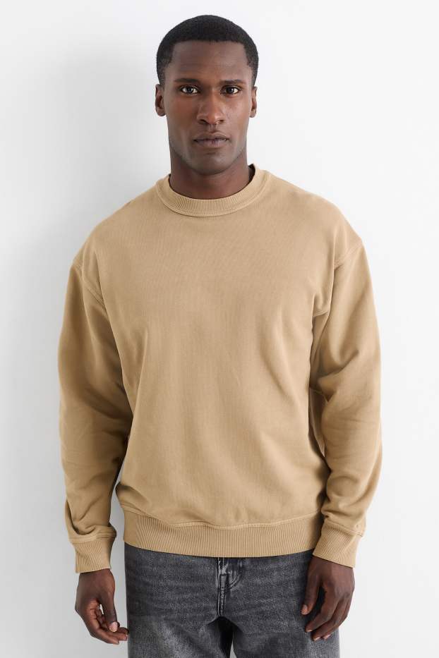 Bărbați - Bluză de molton - maro deschis