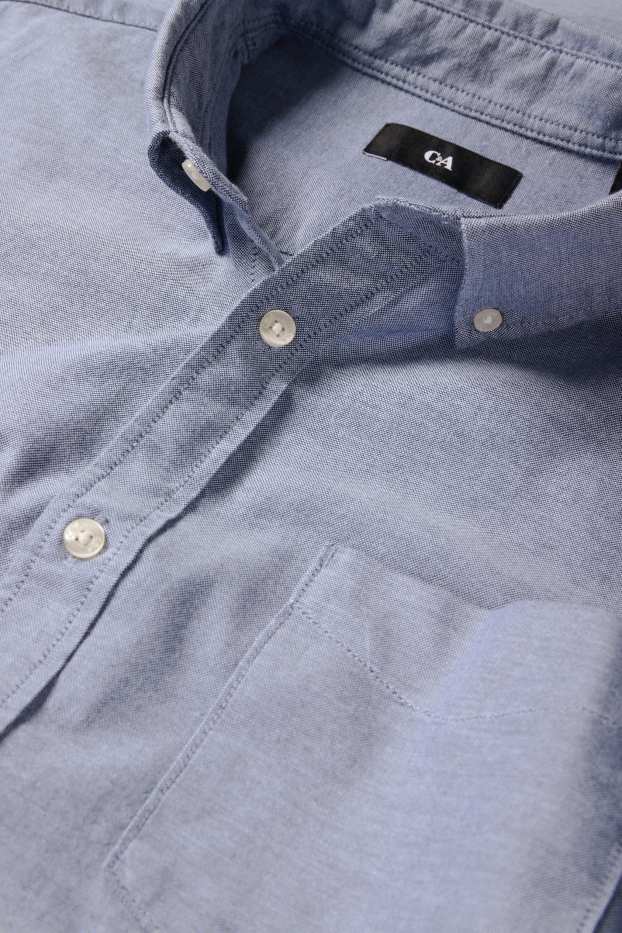 Bărbați - Cămașă - regular fit - guler cu nasturi - albastru