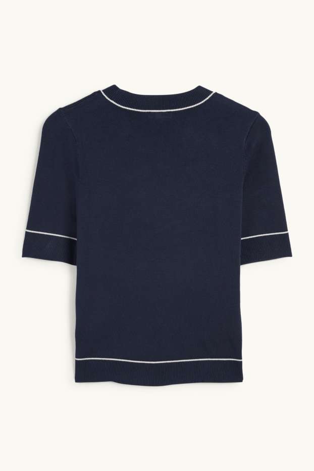 Dona - Jersei de punt - màniga curta - blau fosc