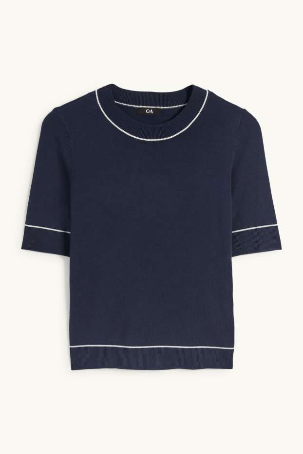 Dona - Jersei de punt - màniga curta - blau fosc